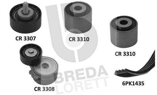 BREDA LORETT V formos rumbuotas diržas, komplektas KCA0021